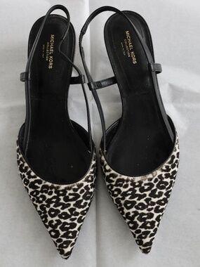 Michael Kors Collection Leopard Print Slingback Pointed Toe Heels